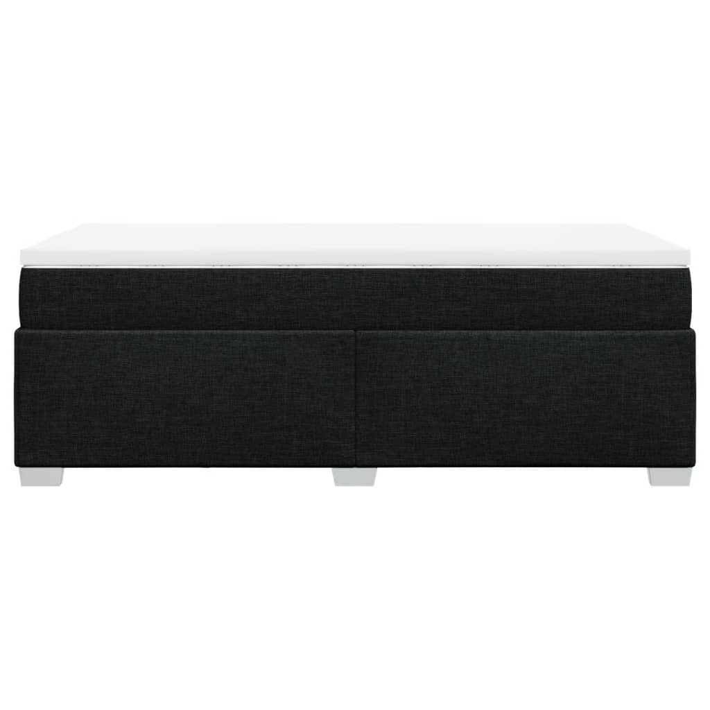 vidaXL Κρεβάτι Boxspring με Στρώμα Μαύρο 90x200 εκ. Υφασμάτινο