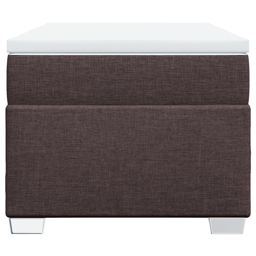 vidaXL Κρεβάτι Boxspring με Στρώμα Σκούρο Καφέ 90x200 εκ. Υφασμάτινο