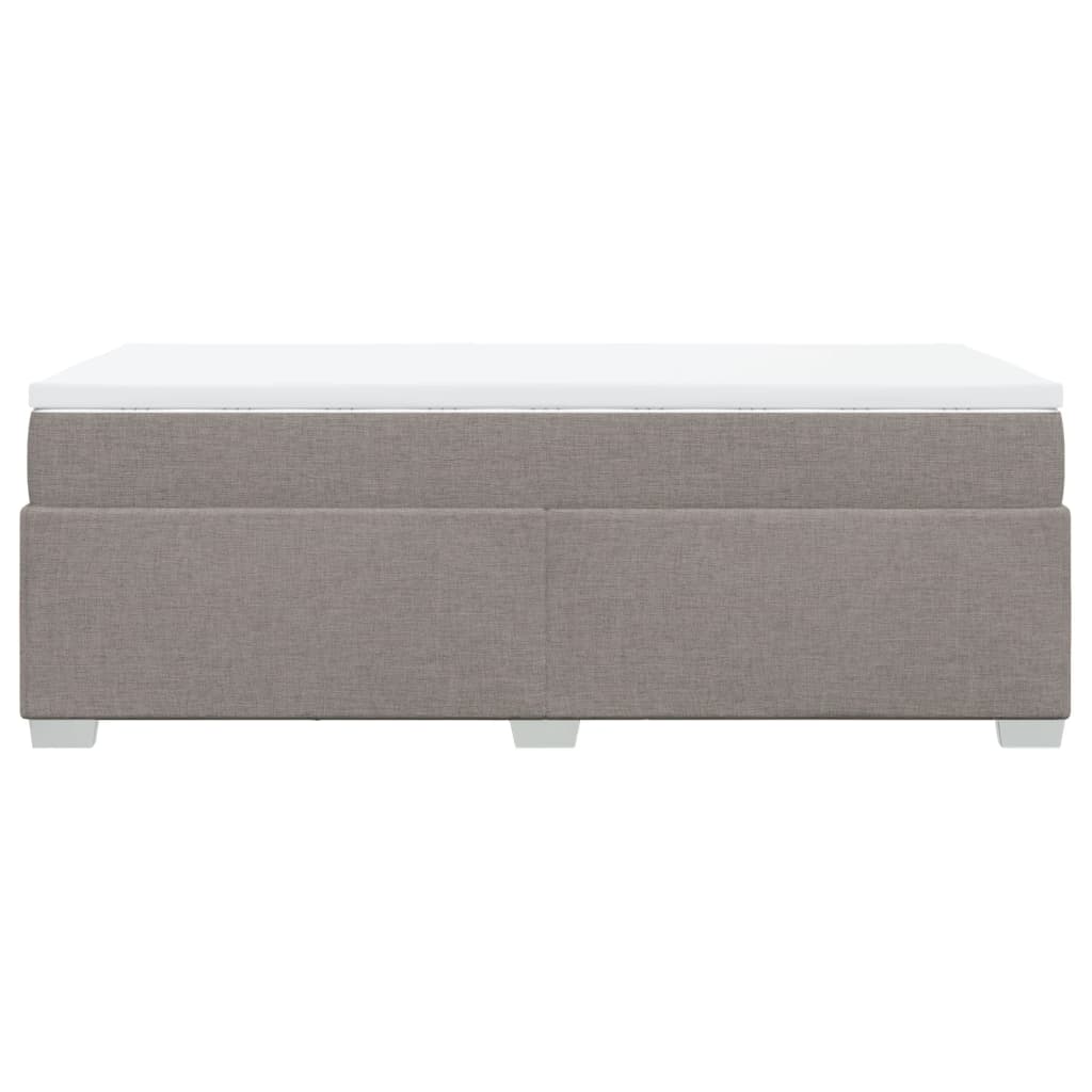 vidaXL Κρεβάτι Boxspring με Στρώμα Taupe 90x200 εκ. Υφασμάτινο