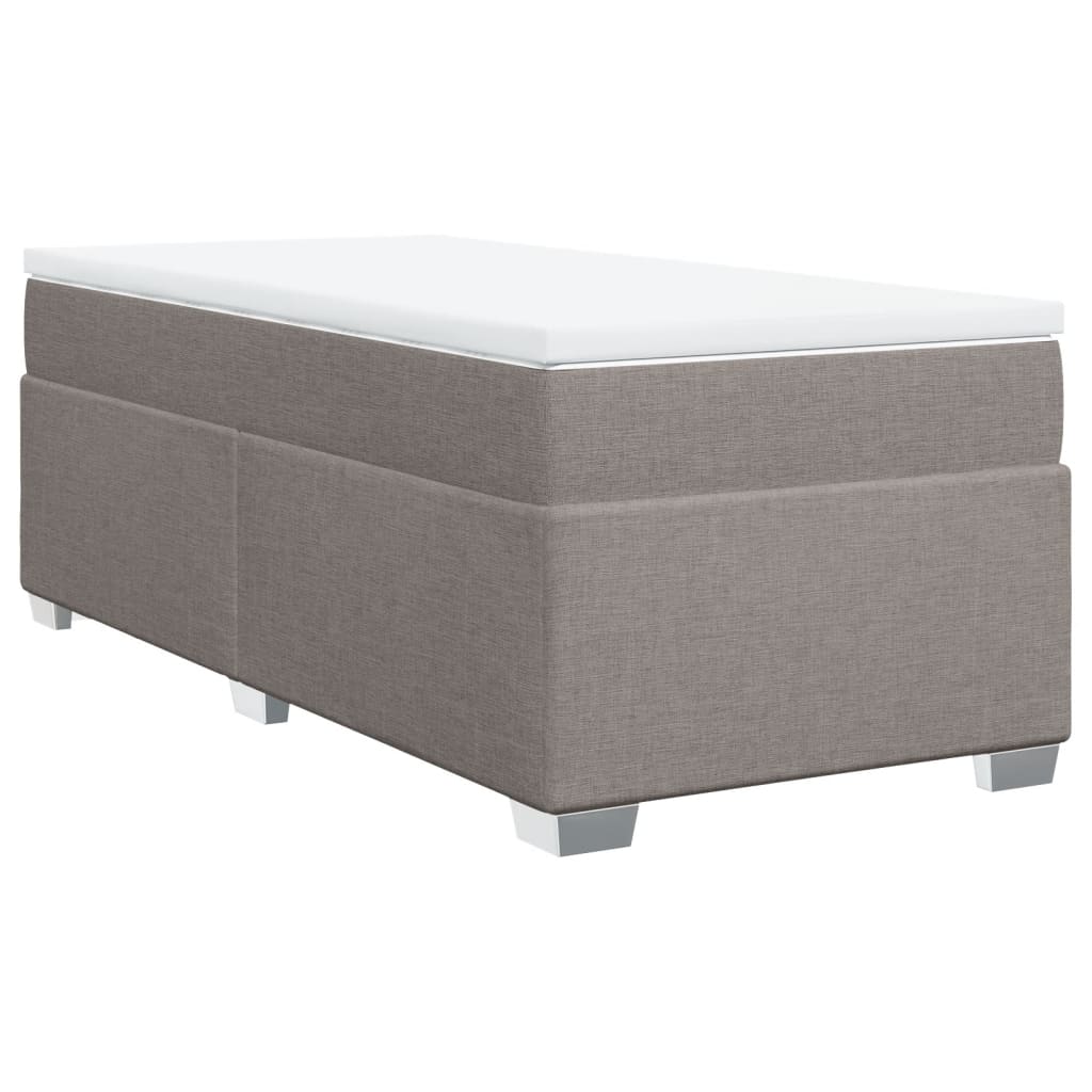 vidaXL Κρεβάτι Boxspring με Στρώμα Taupe 100 x 200 εκ. Υφασμάτινο