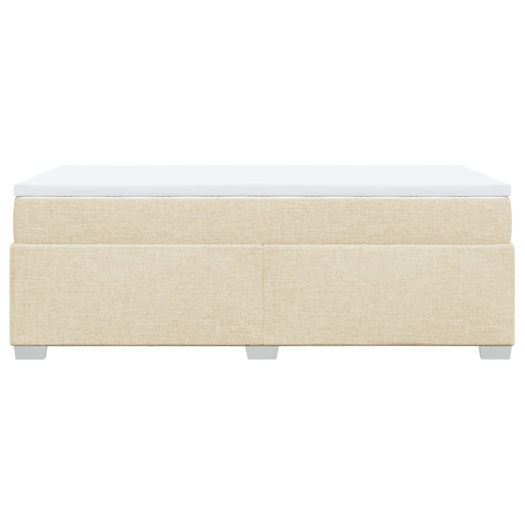 vidaXL Κρεβάτι Boxspring με Στρώμα Κρεμ 100 x 200 εκ. Υφασμάτινο