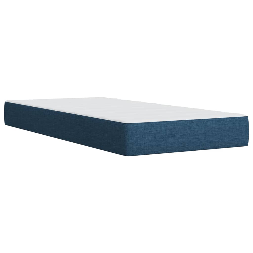vidaXL Κρεβάτι Boxspring με Στρώμα Μπλε 100 x 200 εκ. Υφασμάτινο