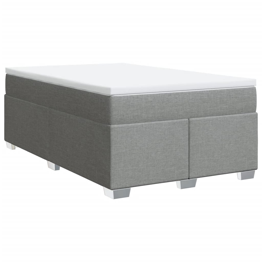 vidaXL Κρεβάτι Boxspring με Στρώμα Ανοιχτό Γκρι 120x190 εκ. Υφασμάτινο