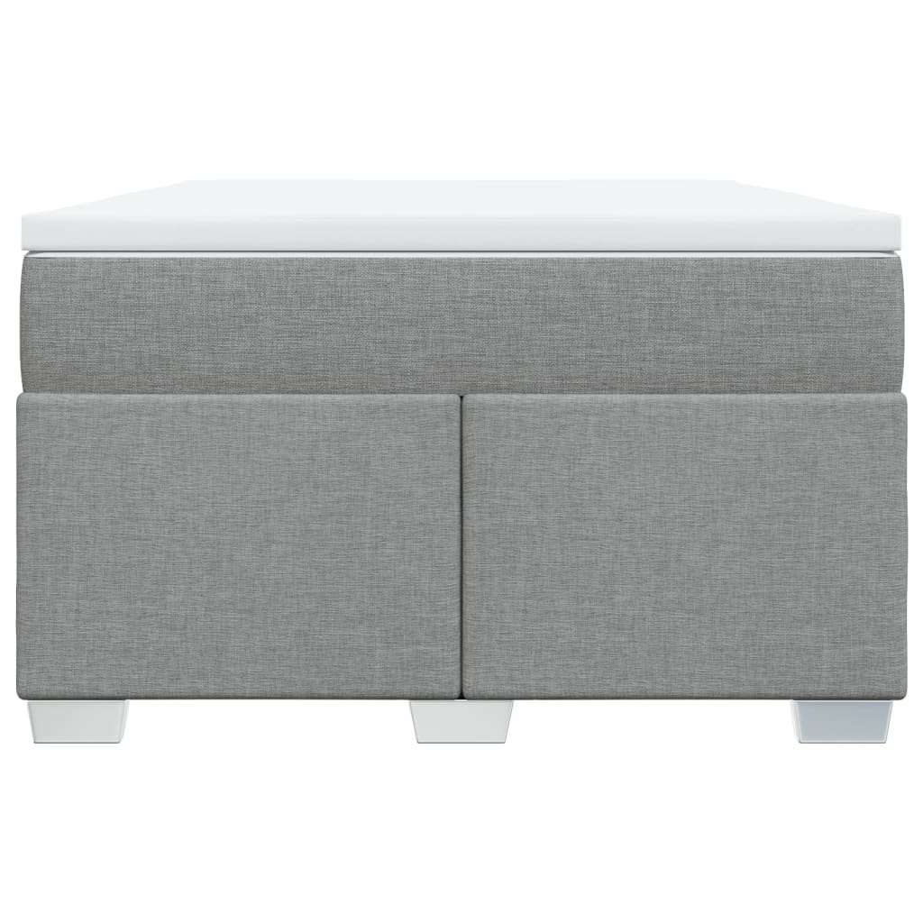 vidaXL Κρεβάτι Boxspring με Στρώμα Ανοιχτό Γκρι 120x190 εκ. Υφασμάτινο