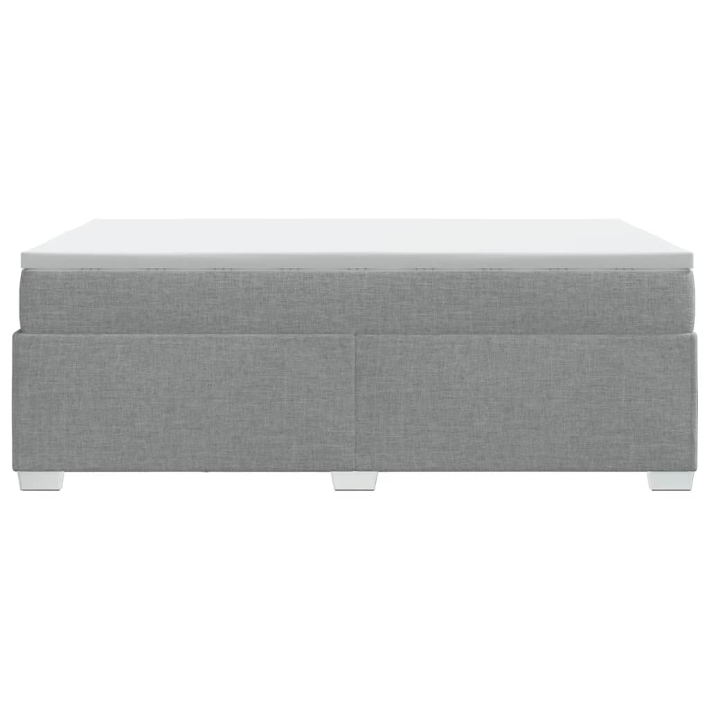 vidaXL Κρεβάτι Boxspring με Στρώμα Ανοιχτό Γκρι 120x190 εκ. Υφασμάτινο