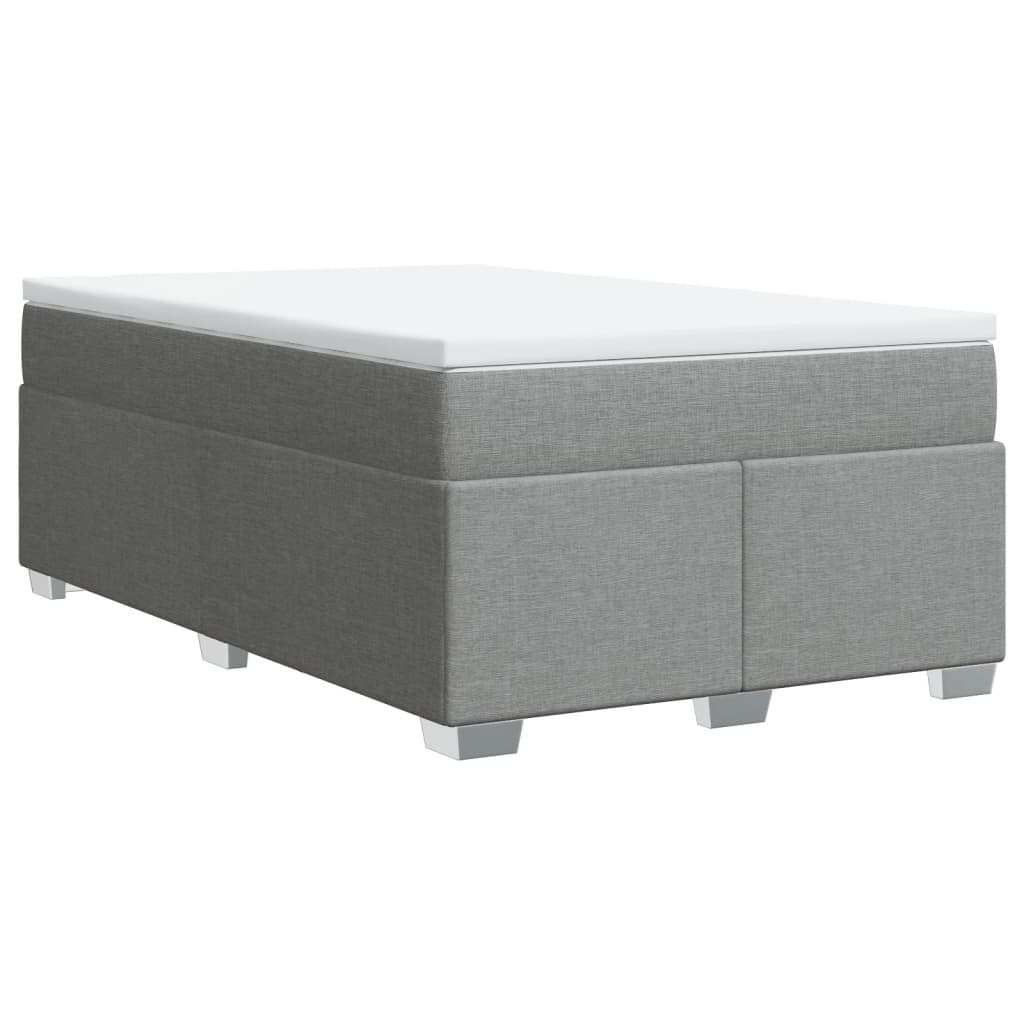 vidaXL Κρεβάτι Boxspring με Στρώμα Ανοιχτό Γκρι 120x190 εκ. Υφασμάτινο