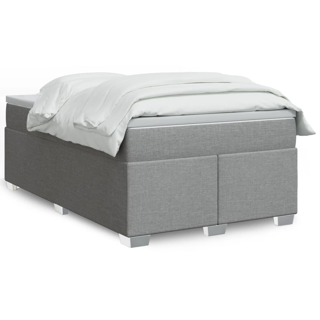 vidaXL Κρεβάτι Boxspring με Στρώμα Ανοιχτό Γκρι 120x190 εκ. Υφασμάτινο