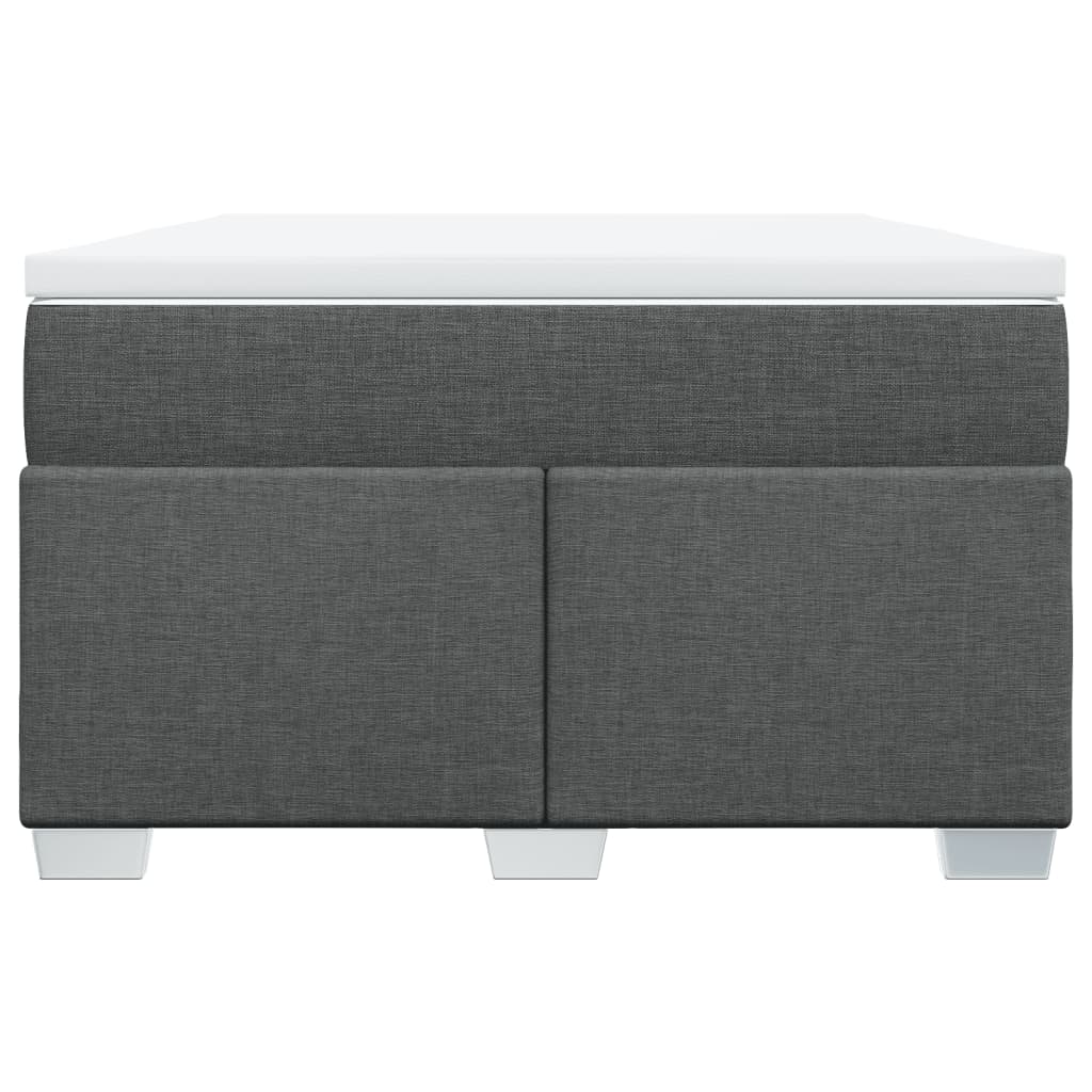 vidaXL Κρεβάτι Boxspring με Στρώμα Σκούρο Γκρι 120x190 εκ Υφασμάτινο