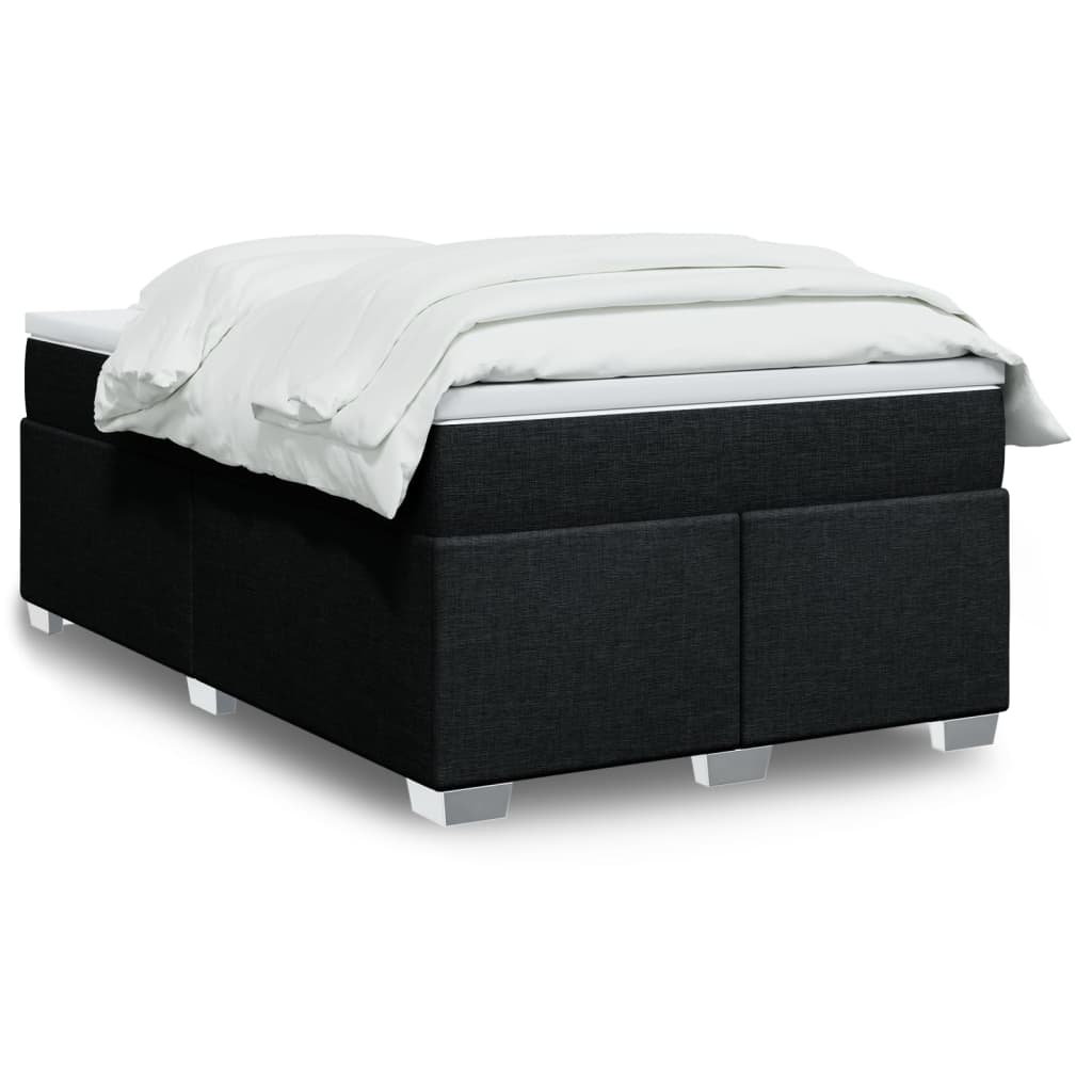 vidaXL Κρεβάτι Boxspring με Στρώμα Μαύρο 120x190 εκ. Υφασμάτινο