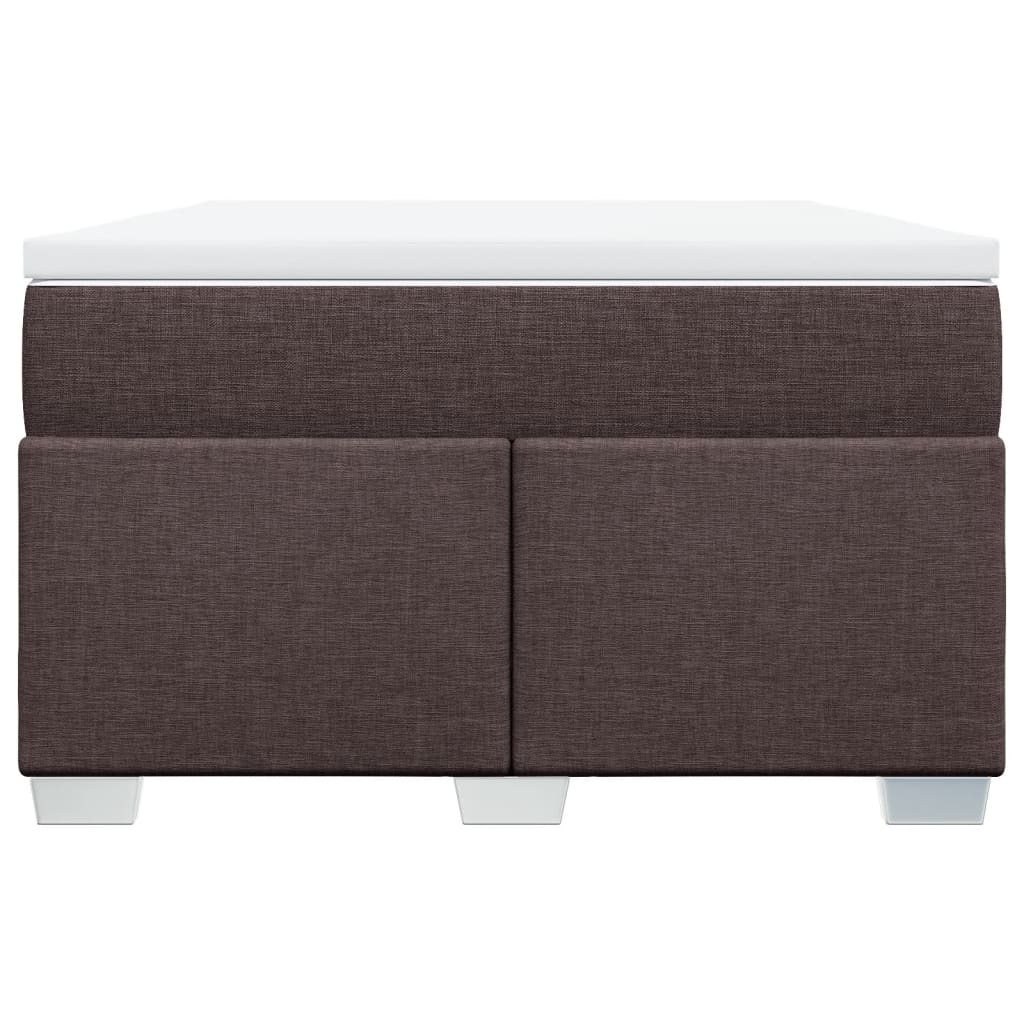 vidaXL Κρεβάτι Boxspring με Στρώμα Σκούρο Καφέ 120x190 εκ Υφασμάτινο