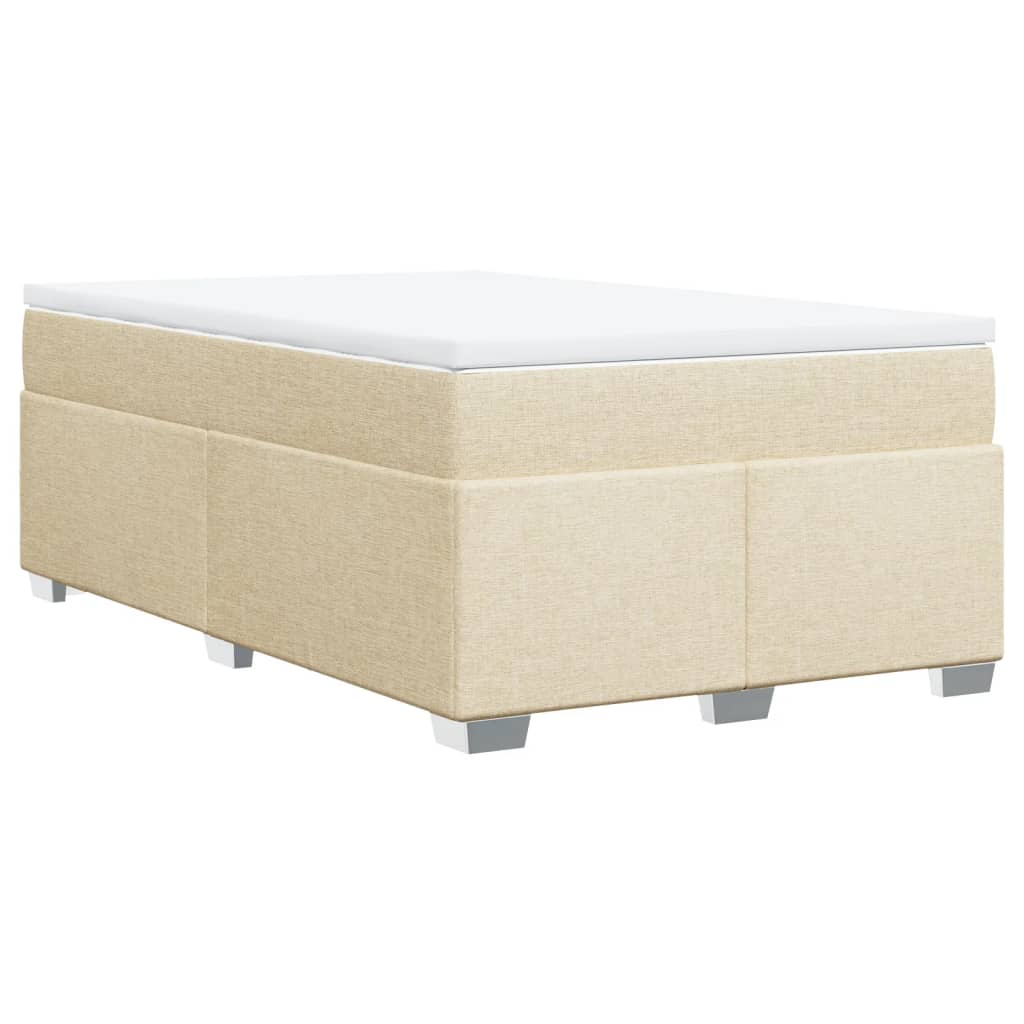 vidaXL Κρεβάτι Boxspring με Στρώμα Κρεμ 120x190 εκ. Υφασμάτινο