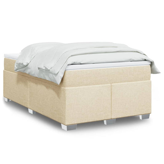 vidaXL Κρεβάτι Boxspring με Στρώμα Κρεμ 120x190 εκ. Υφασμάτινο