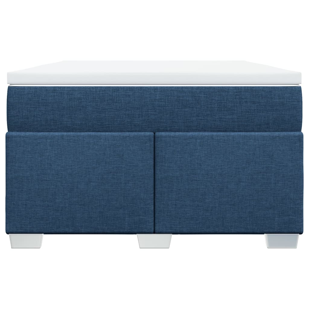 vidaXL Κρεβάτι Boxspring με Στρώμα Μπλε 120x190 εκ. Υφασμάτινο