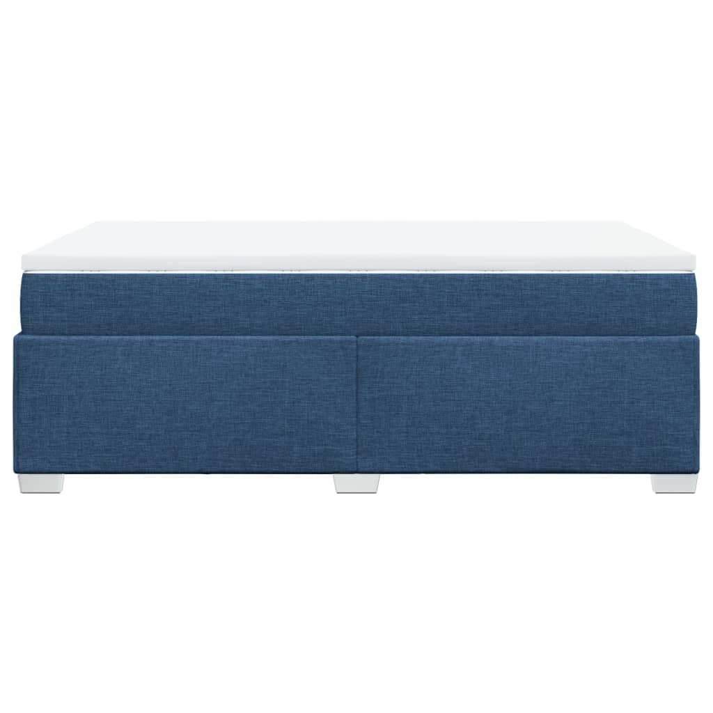 vidaXL Κρεβάτι Boxspring με Στρώμα Μπλε 120x190 εκ. Υφασμάτινο