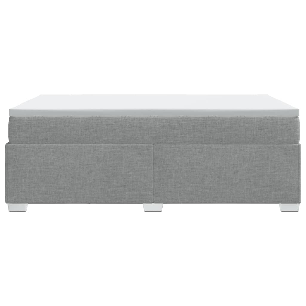 vidaXL Κρεβάτι Boxspring με Στρώμα Ανοιχτό Γκρι 120x200 εκ. Υφασμάτινο