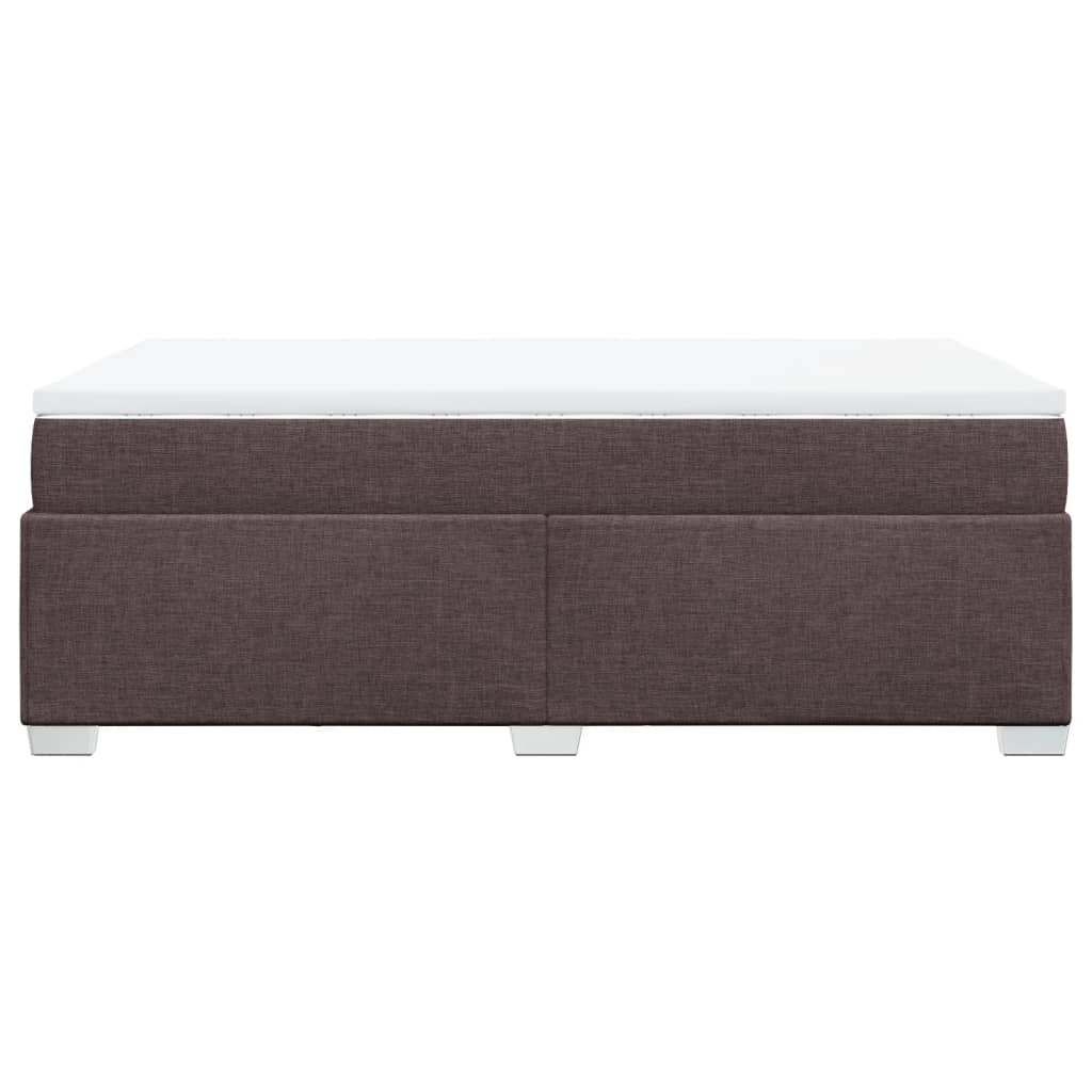 vidaXL Κρεβάτι Boxspring με Στρώμα Σκούρο Καφέ 120x200 εκ. Υφασμάτινο