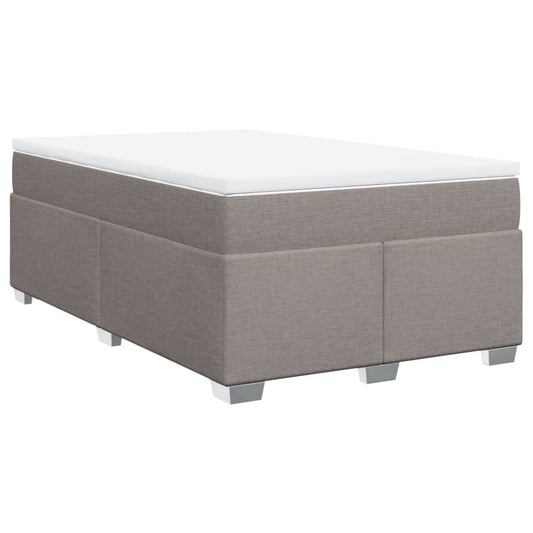 vidaXL Κρεβάτι Boxspring με Στρώμα Taupe 120x200 εκ. Υφασμάτινο