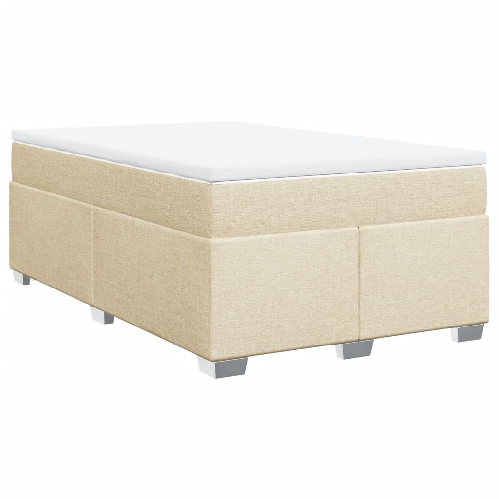 vidaXL Κρεβάτι Boxspring με Στρώμα Κρεμ 120x200 εκ. Υφασμάτινο