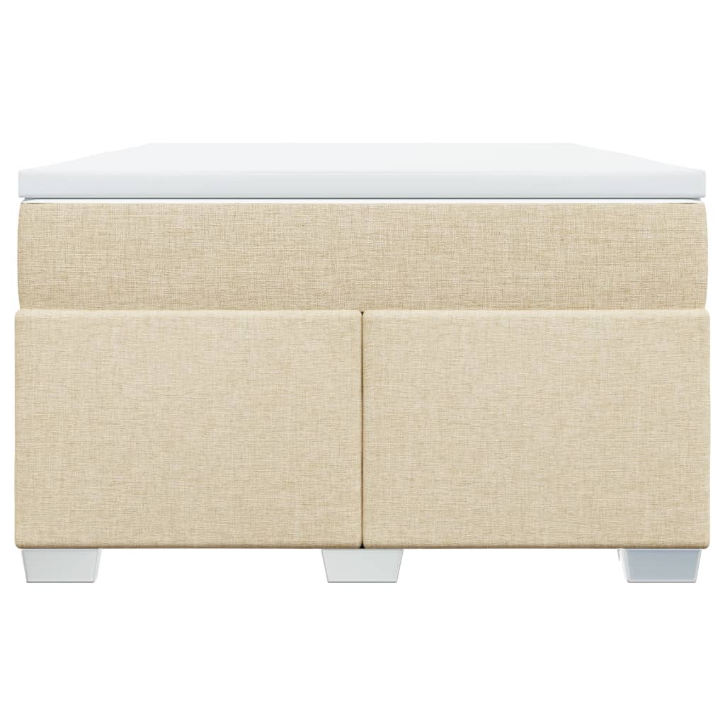 vidaXL Κρεβάτι Boxspring με Στρώμα Κρεμ 120x200 εκ. Υφασμάτινο
