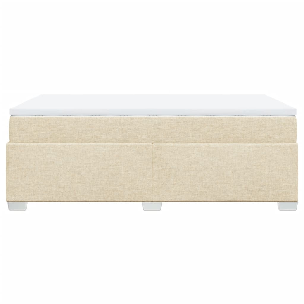 vidaXL Κρεβάτι Boxspring με Στρώμα Κρεμ 120x200 εκ. Υφασμάτινο