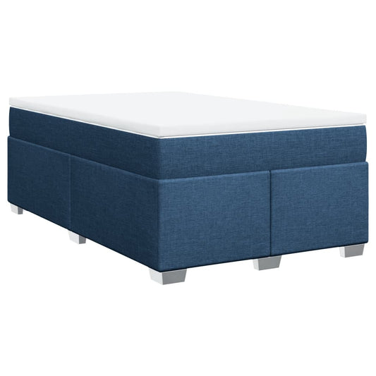 vidaXL Κρεβάτι Boxspring με Στρώμα Μπλε 120x200 εκ. Υφασμάτινο