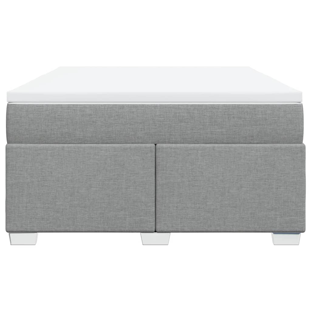 vidaXL Κρεβάτι Boxspring με Στρώμα Ανοιχτό Γκρι 140x190 εκ. Υφασμάτινο