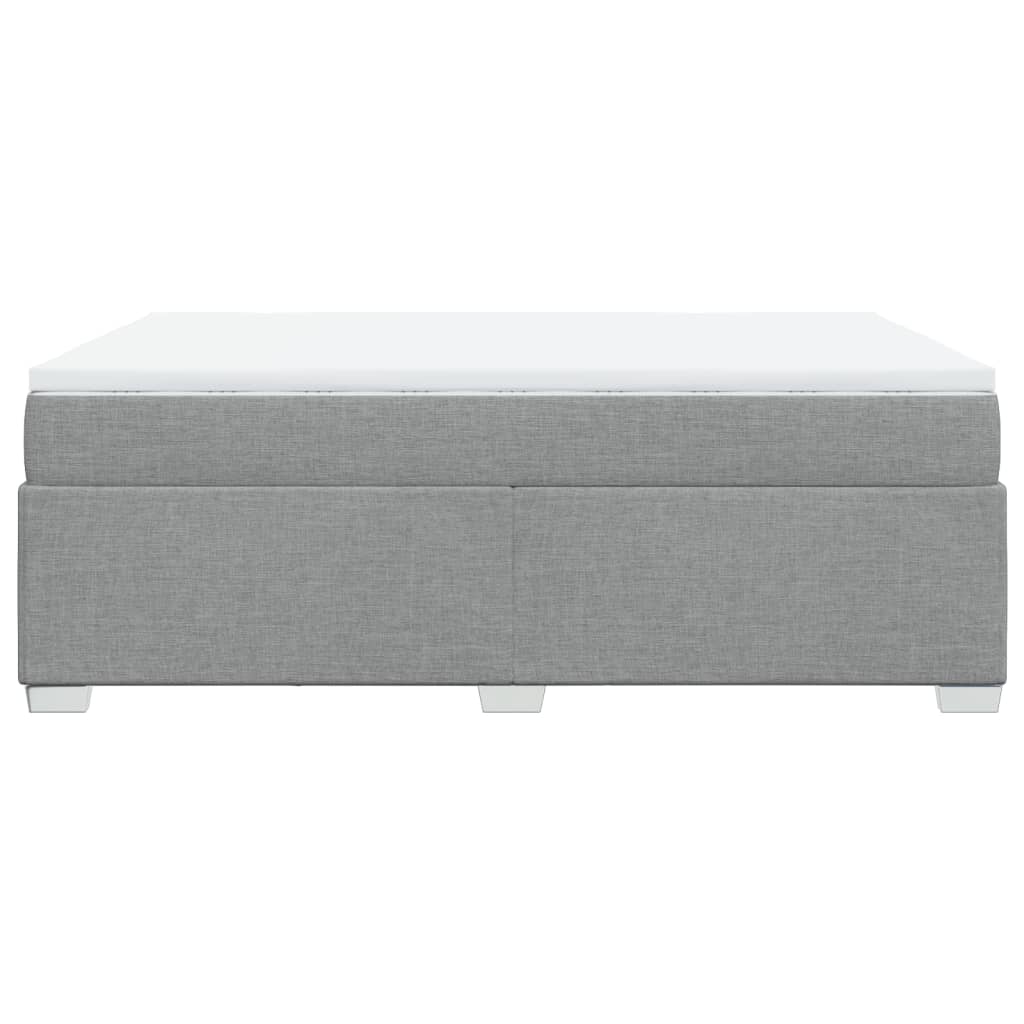 vidaXL Κρεβάτι Boxspring με Στρώμα Ανοιχτό Γκρι 140x190 εκ. Υφασμάτινο