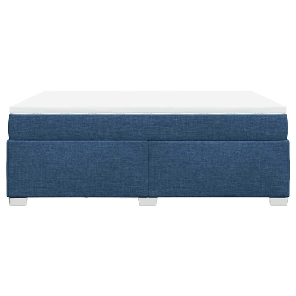 vidaXL Κρεβάτι Boxspring με Στρώμα Μπλε 140x190 εκ. Υφασμάτινο