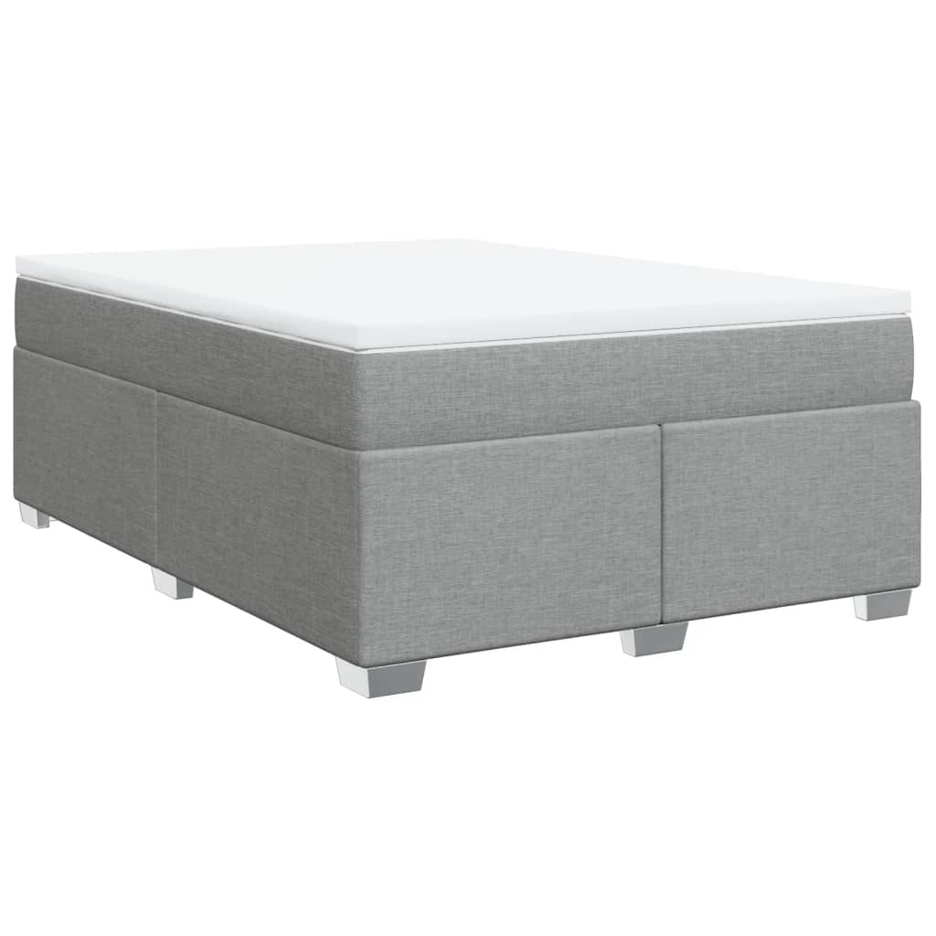vidaXL Κρεβάτι Boxspring με Στρώμα Ανοιχτό Γκρι 140x200 εκ. Υφασμάτινο