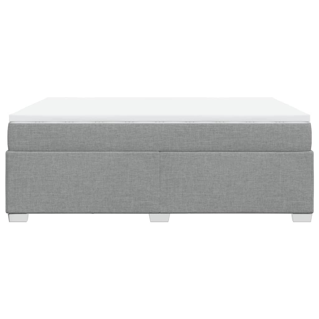 vidaXL Κρεβάτι Boxspring με Στρώμα Ανοιχτό Γκρι 140x200 εκ. Υφασμάτινο