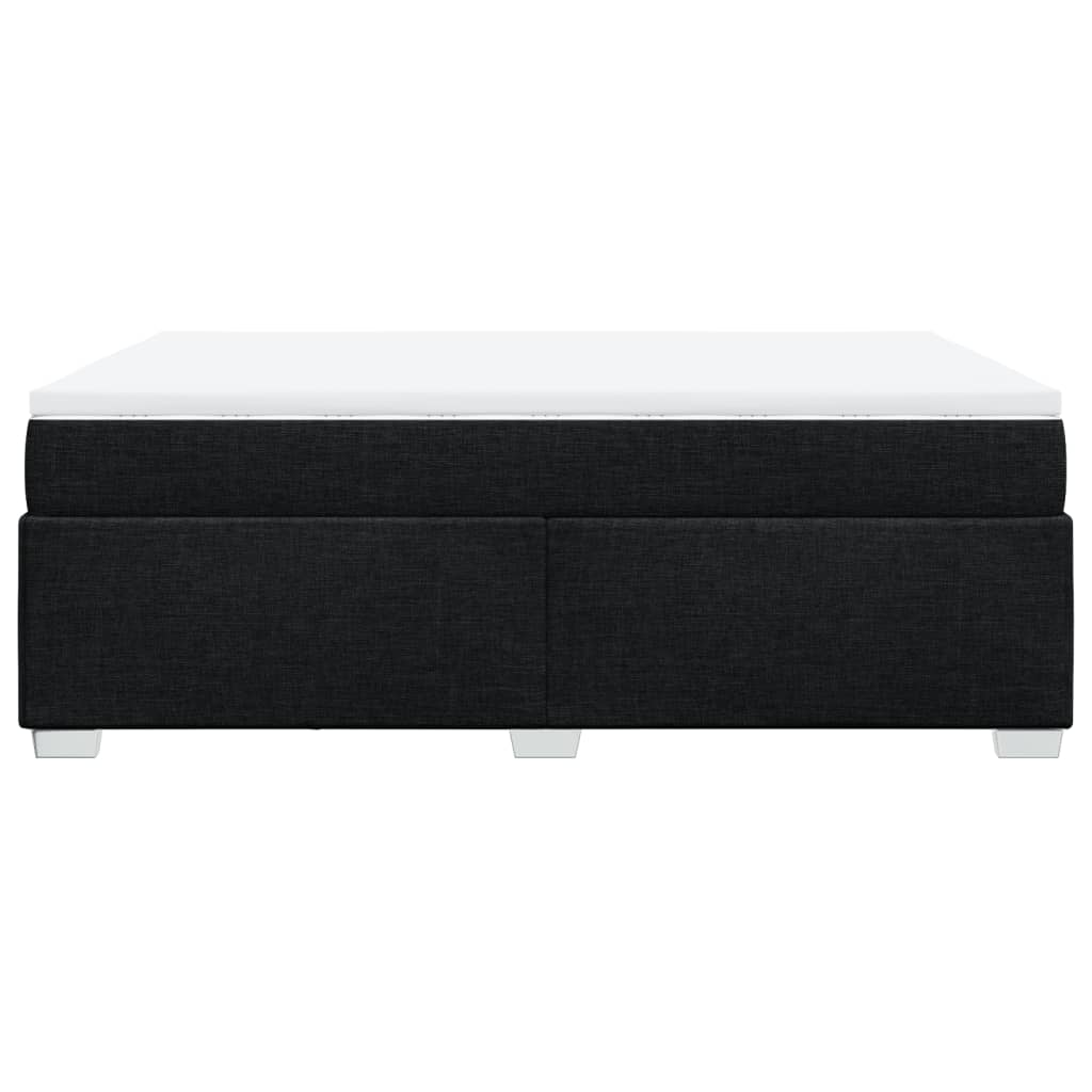 vidaXL Κρεβάτι Boxspring με Στρώμα Μαύρο 140x200 εκ. Υφασμάτινο