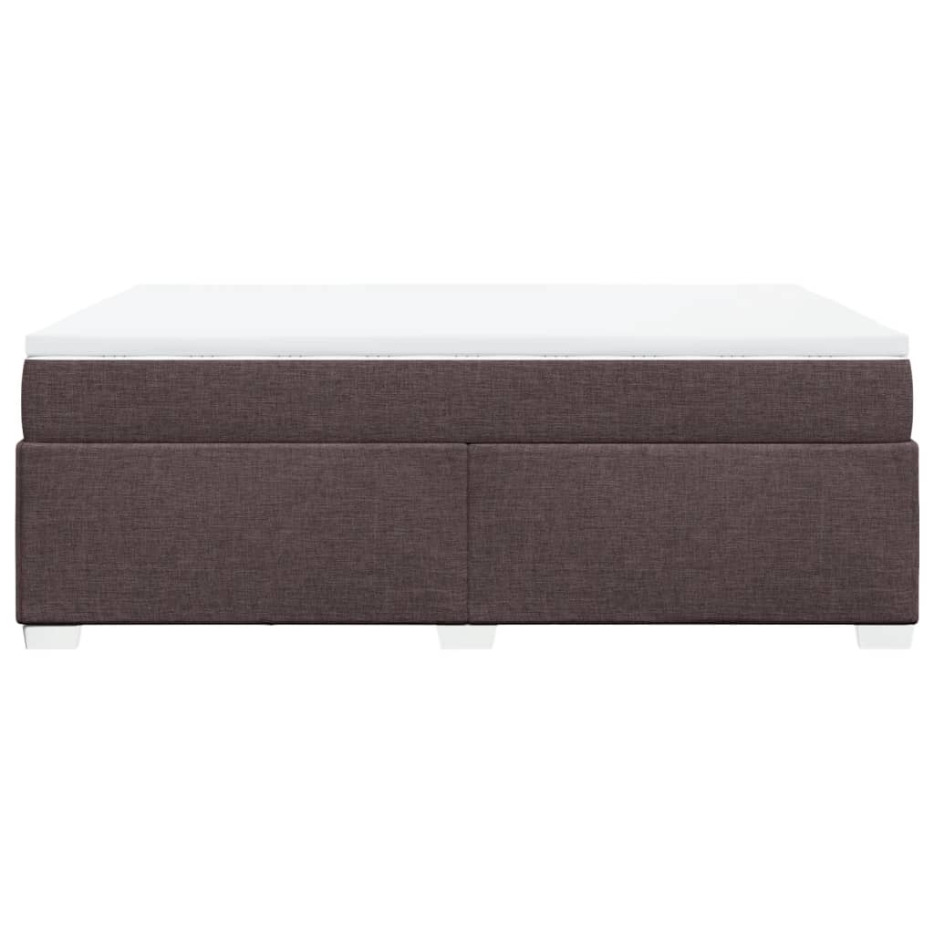 vidaXL Κρεβάτι Boxspring με Στρώμα Σκούρο Καφέ 140x200 εκ Υφασμάτινο