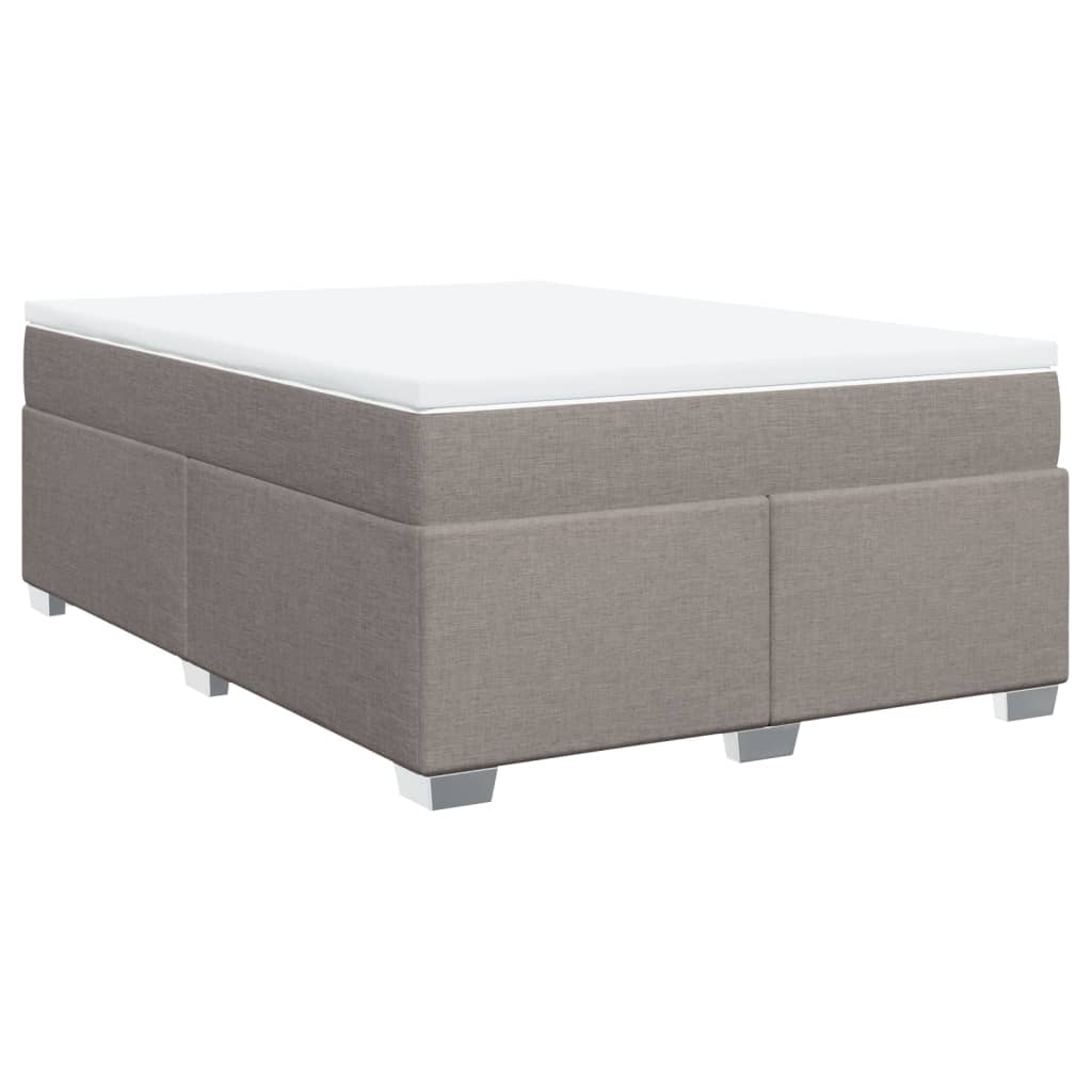 vidaXL Κρεβάτι Boxspring με Στρώμα Taupe 140x200 εκ. Υφασμάτινο