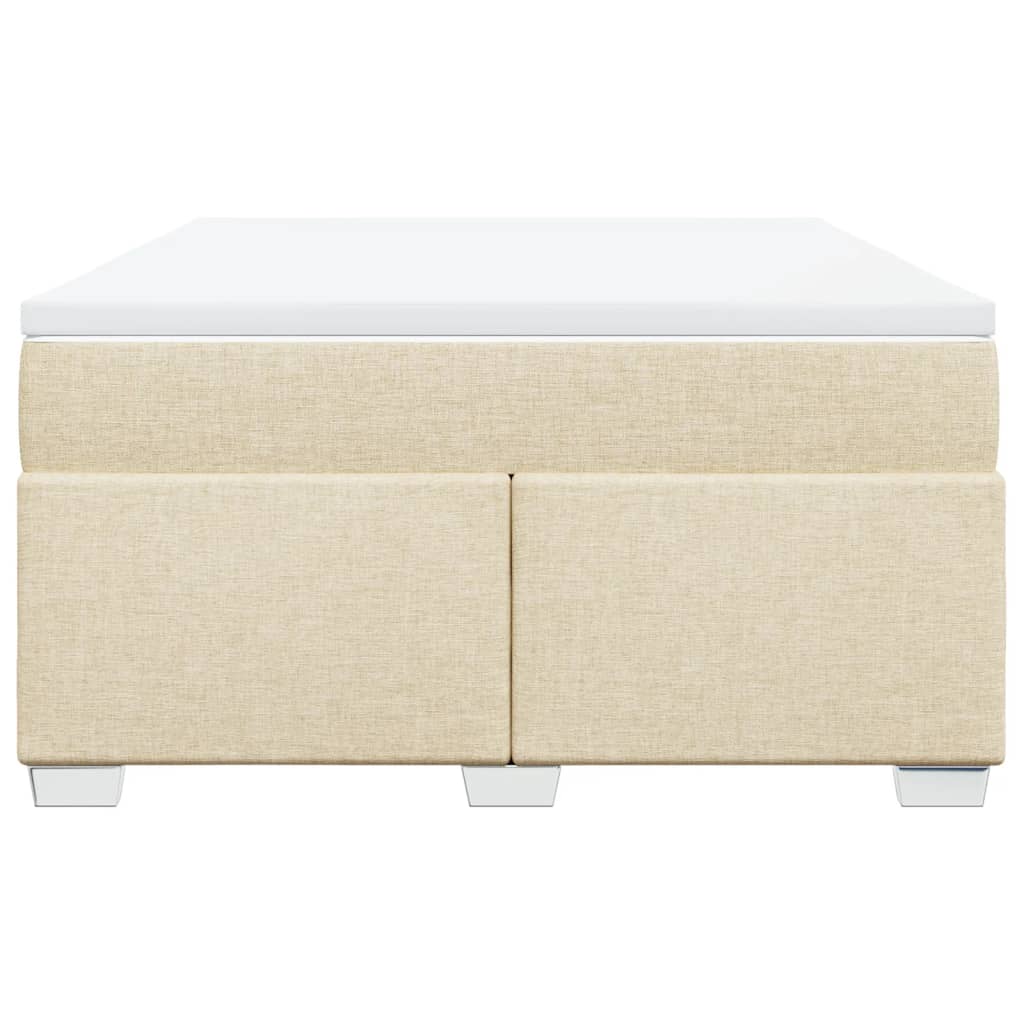 vidaXL Κρεβάτι Boxspring με Στρώμα Κρεμ 140x200 εκ. Υφασμάτινο
