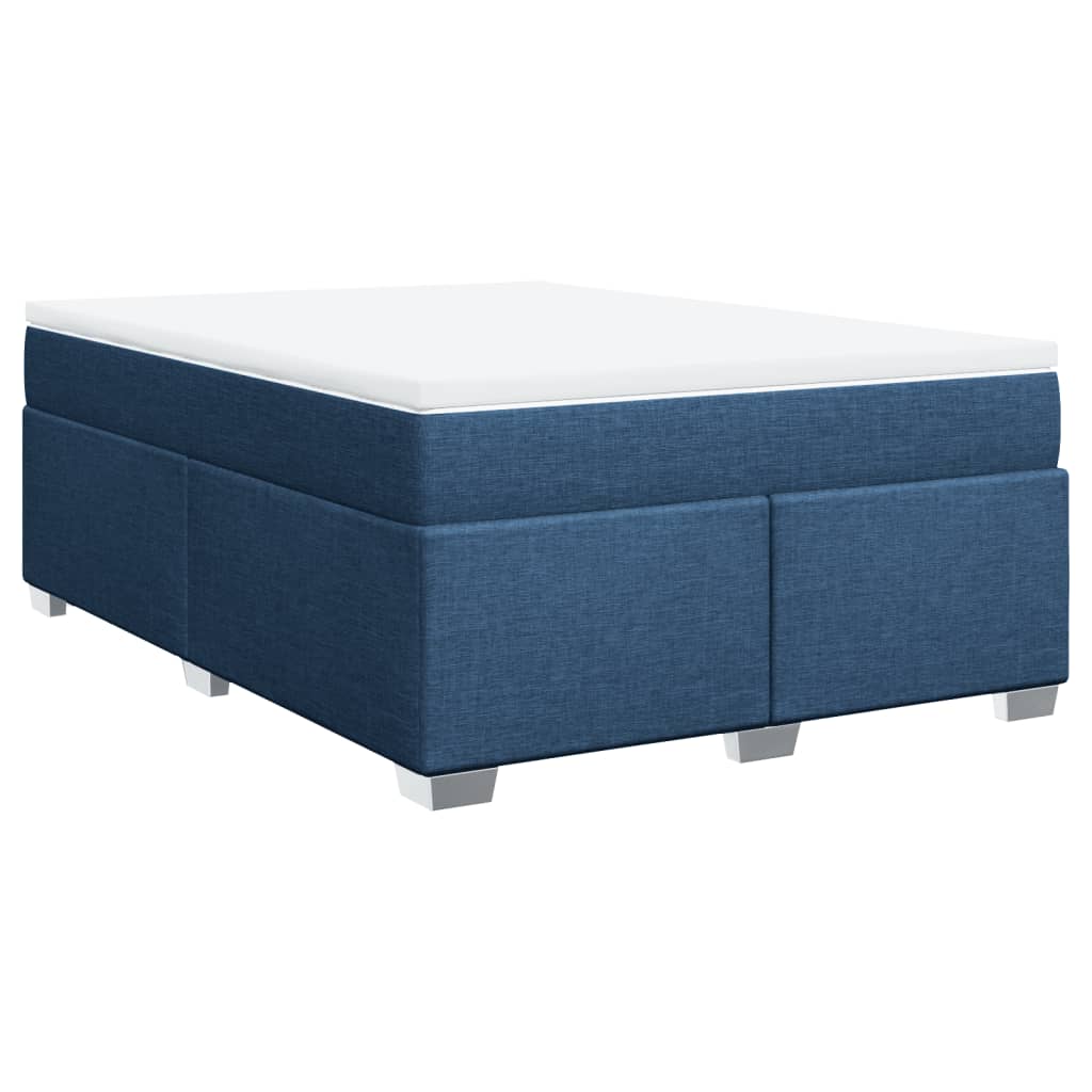 vidaXL Κρεβάτι Boxspring με Στρώμα Μπλε 140x200 εκ. Υφασμάτινο