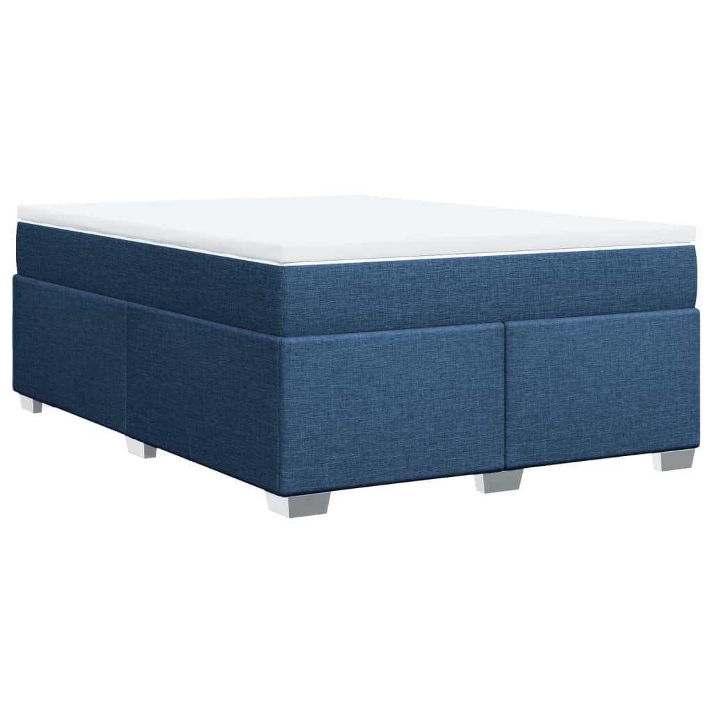vidaXL Κρεβάτι Boxspring με Στρώμα Μπλε 140x200 εκ. Υφασμάτινο