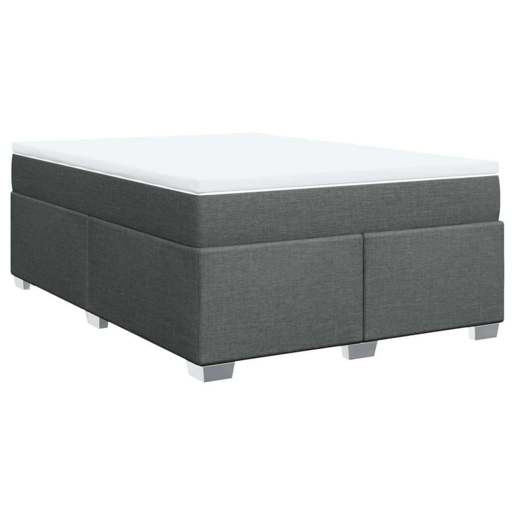 vidaXL Κρεβάτι Boxspring με Στρώμα Σκούρο Γκρι 160x200 εκ Υφασμάτινο