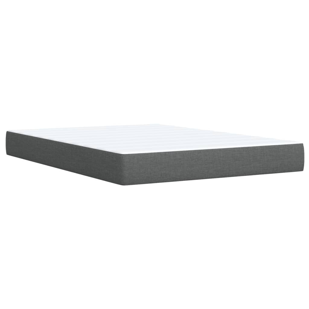 vidaXL Κρεβάτι Boxspring με Στρώμα Σκούρο Γκρι 160x200 εκ Υφασμάτινο