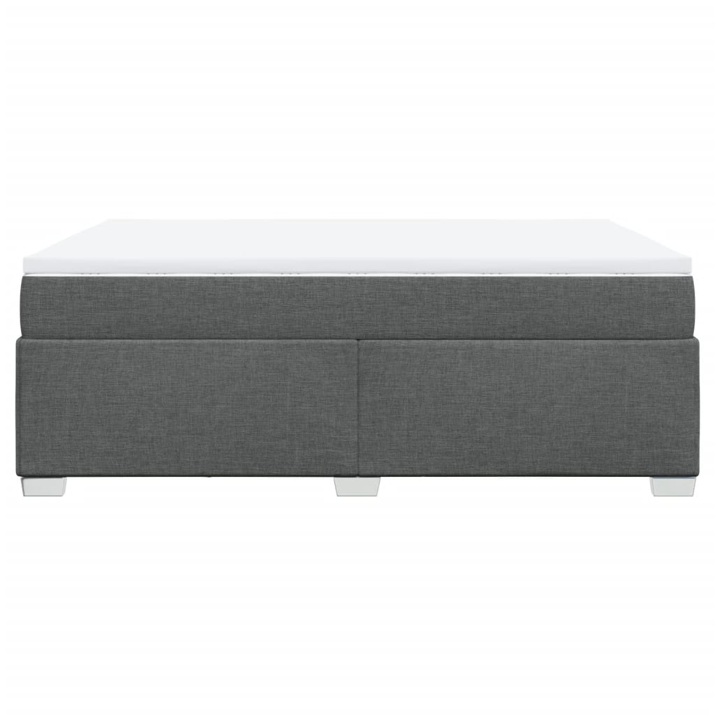 vidaXL Κρεβάτι Boxspring με Στρώμα Σκούρο Γκρι 160x200 εκ Υφασμάτινο