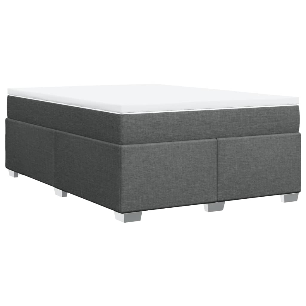 vidaXL Κρεβάτι Boxspring με Στρώμα Σκούρο Γκρι 160x200 εκ Υφασμάτινο