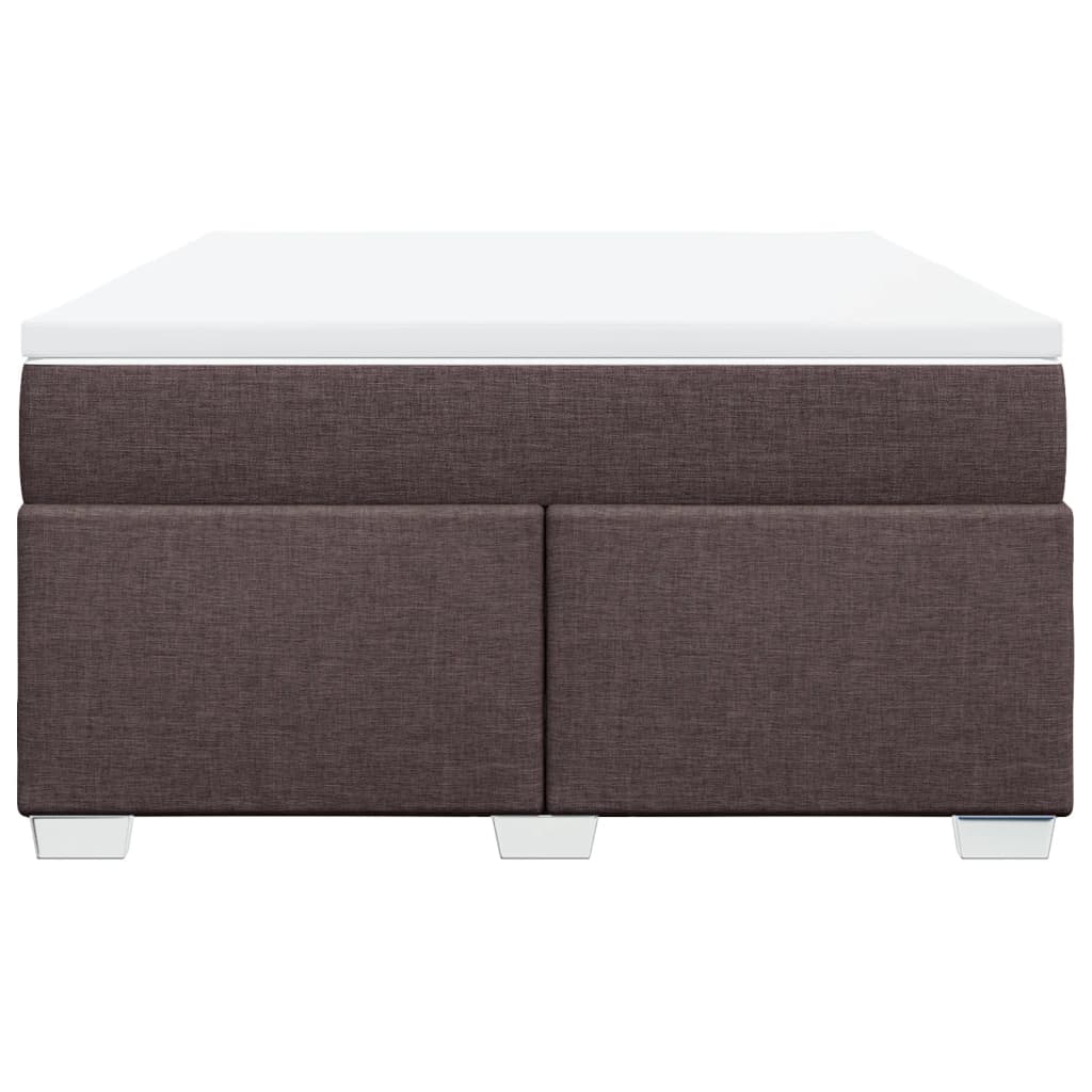 vidaXL Κρεβάτι Boxspring με Στρώμα Σκούρο Καφέ 160x200 εκ Υφασμάτινο