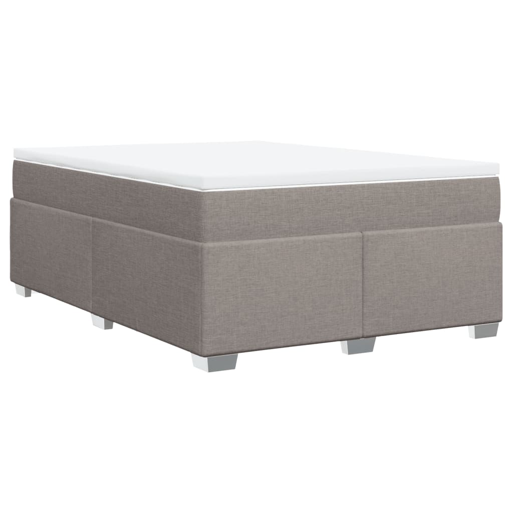 vidaXL Κρεβάτι Boxspring με Στρώμα Taupe 160x200 εκ. Υφασμάτινο