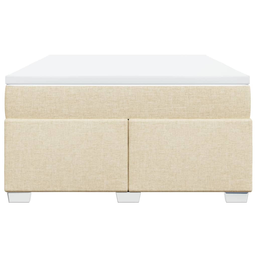 vidaXL Κρεβάτι Boxspring με Στρώμα Κρεμ 160x200 εκ. Υφασμάτινο