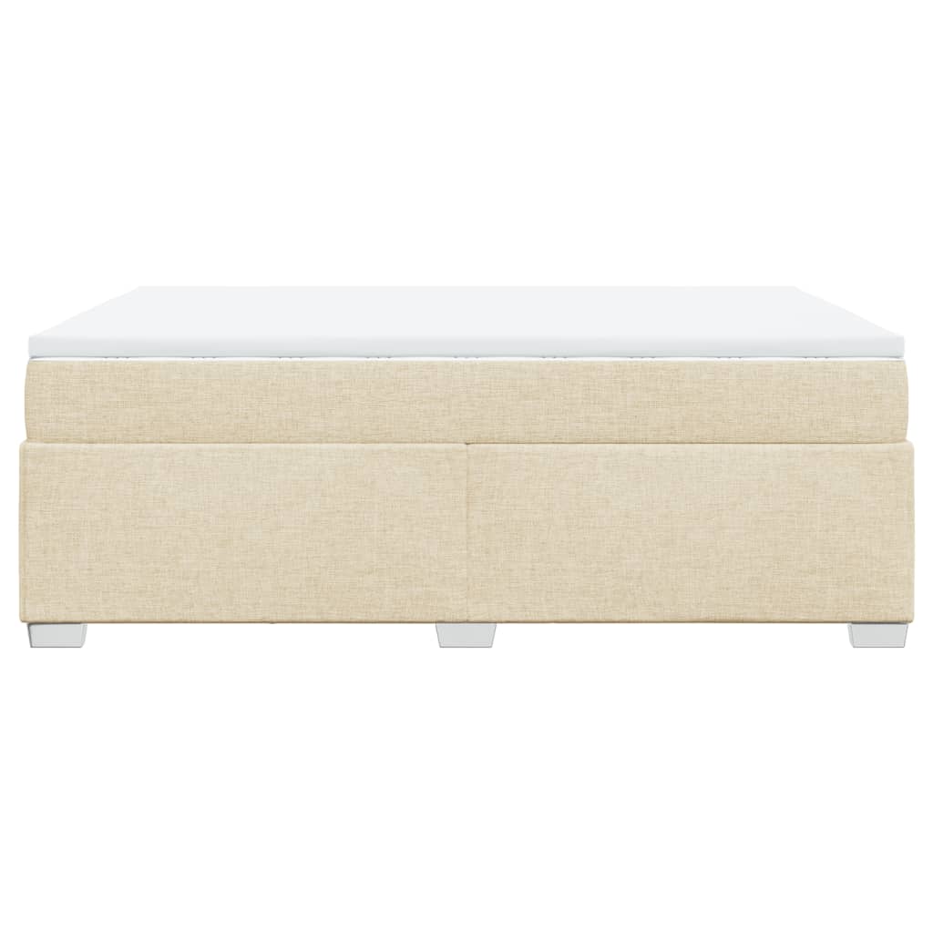 vidaXL Κρεβάτι Boxspring με Στρώμα Κρεμ 160x200 εκ. Υφασμάτινο