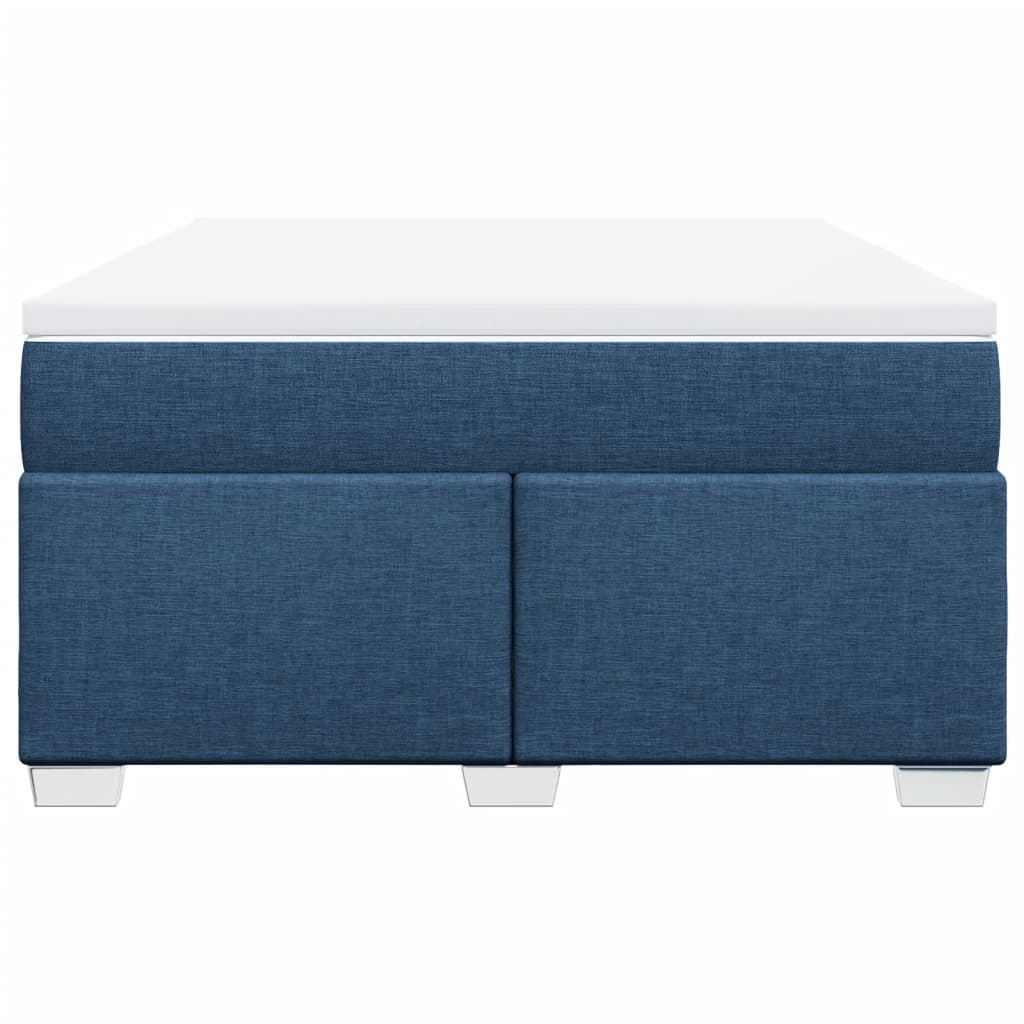 vidaXL Κρεβάτι Boxspring με Στρώμα Μπλε 160x200 εκ. Υφασμάτινο