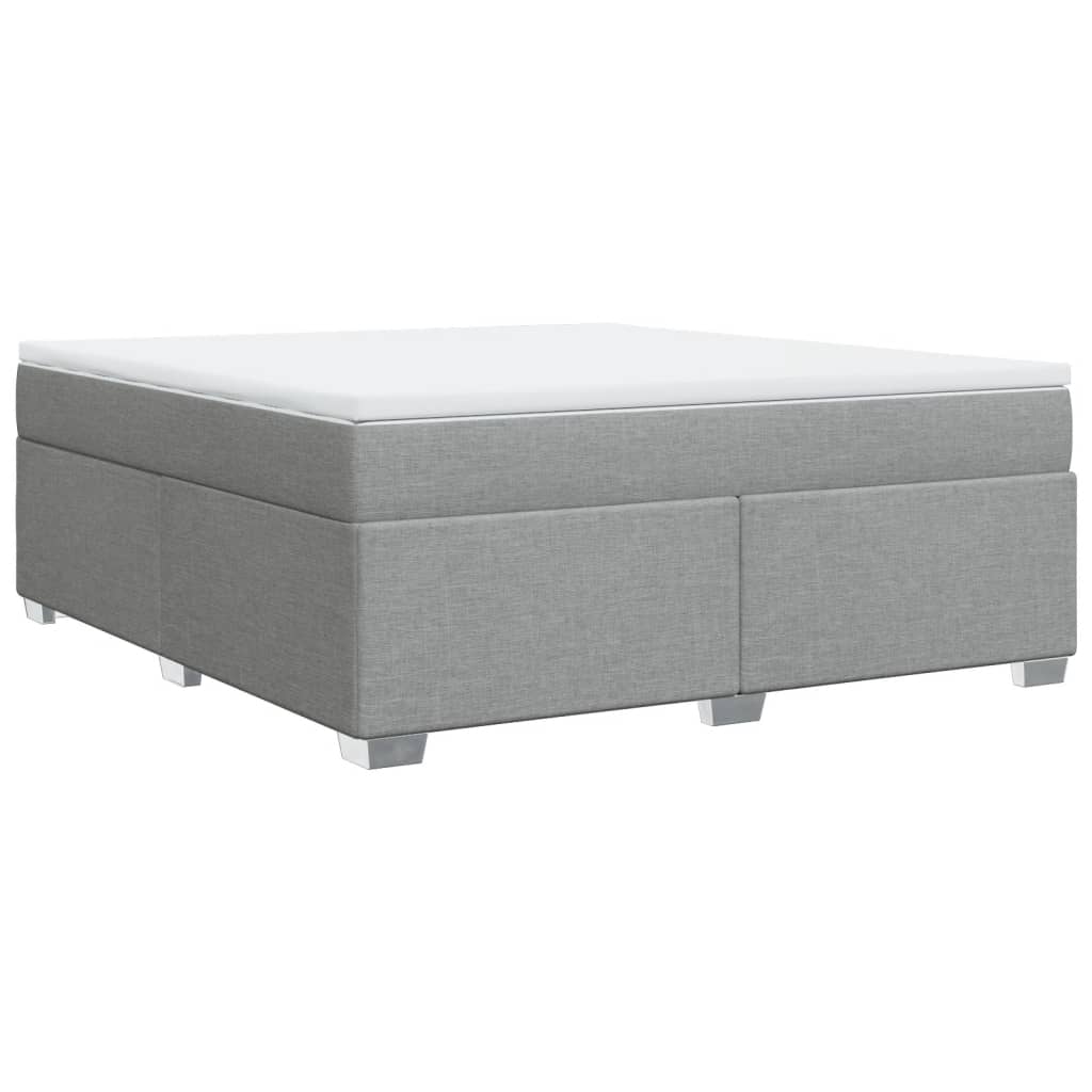vidaXL Κρεβάτι Boxspring με Στρώμα Ανοιχτό Γκρι 180x200 εκ. Υφασμάτινο