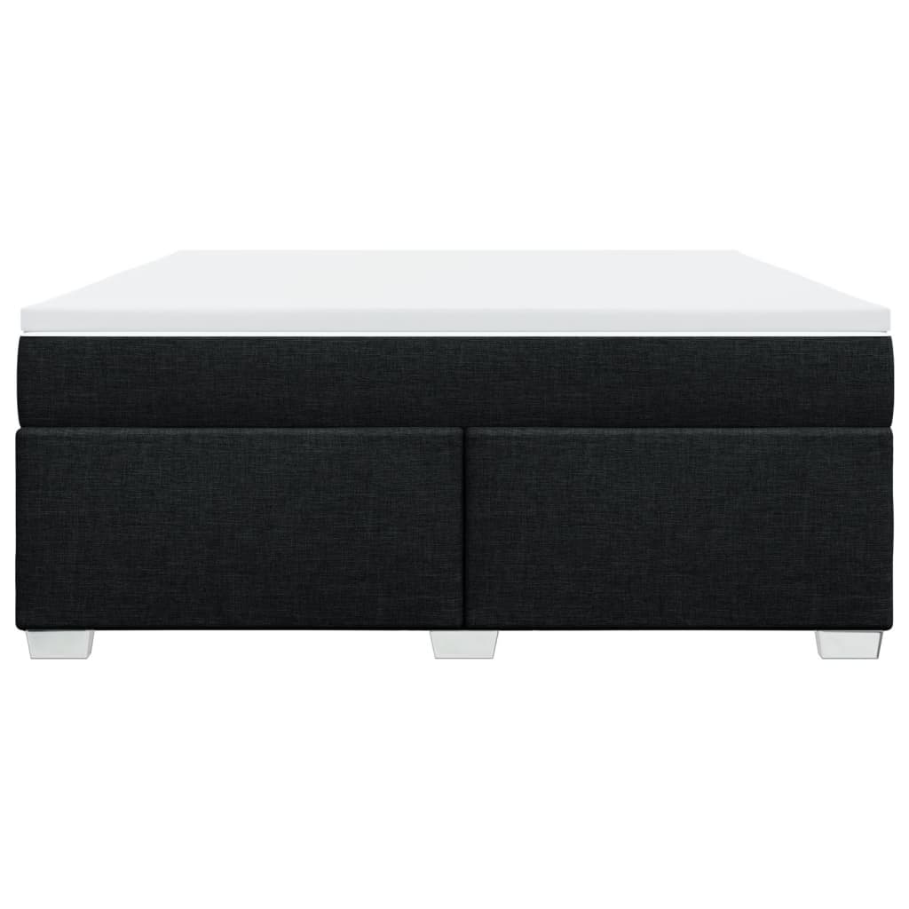 vidaXL Κρεβάτι Boxspring με Στρώμα Μαύρο 180x200 εκ. Υφασμάτινο