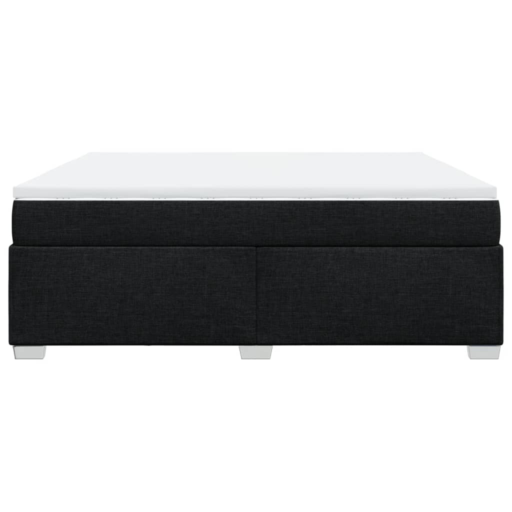 vidaXL Κρεβάτι Boxspring με Στρώμα Μαύρο 180x200 εκ. Υφασμάτινο