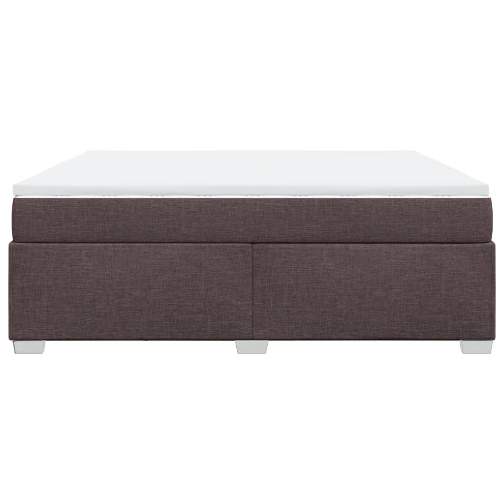 vidaXL Κρεβάτι Boxspring με Στρώμα Σκούρο Καφέ 180x200 εκ Υφασμάτινο
