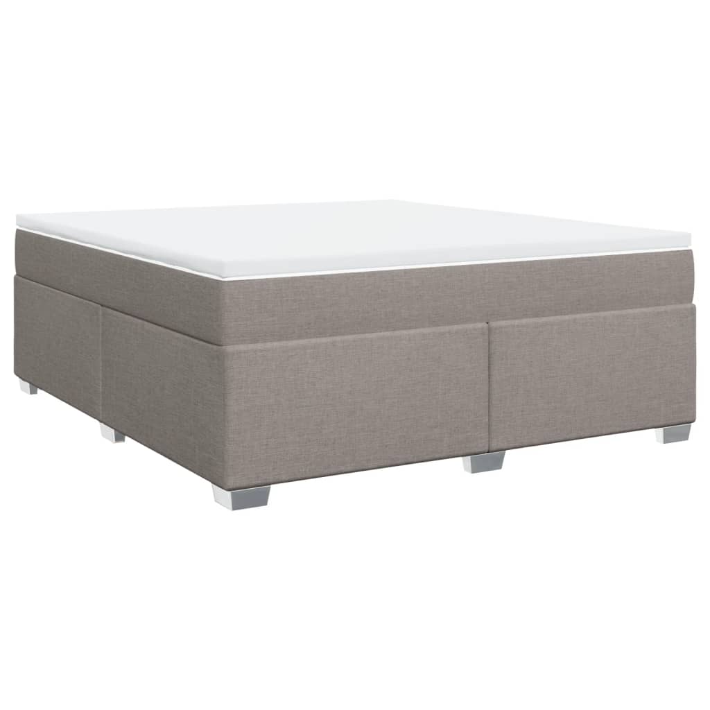 vidaXL Κρεβάτι Boxspring με Στρώμα Taupe 180x200 εκ. Υφασμάτινο